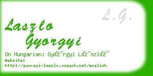 laszlo gyorgyi business card